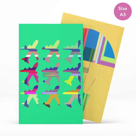 Hot Air Balloon + Fly With Me! Set of 2 Size A5 Travel Notebooks, Victory In Wellness-0