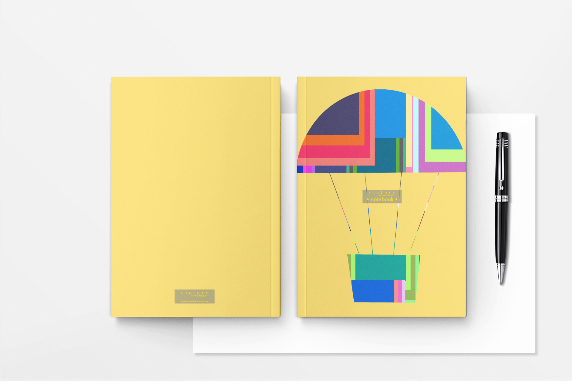 Hot Air Balloon + Fly With Me! Set of 2 Size A5 Travel Notebooks, Victory In Wellness-2